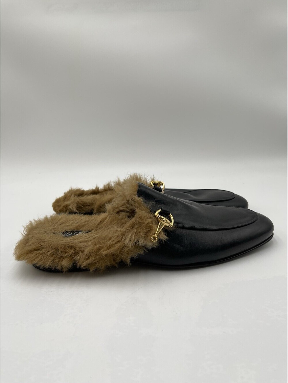 Mean Roberto Cavalli black leather mule loafers Size 45